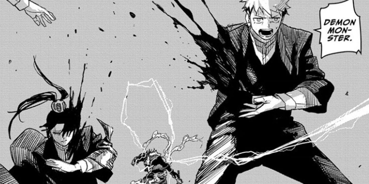 The government agents are killed in a panel from Kagurabachi