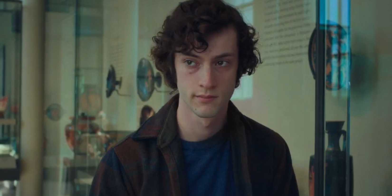 Dominic Sessa as Angus Tully in The Holdovers.
