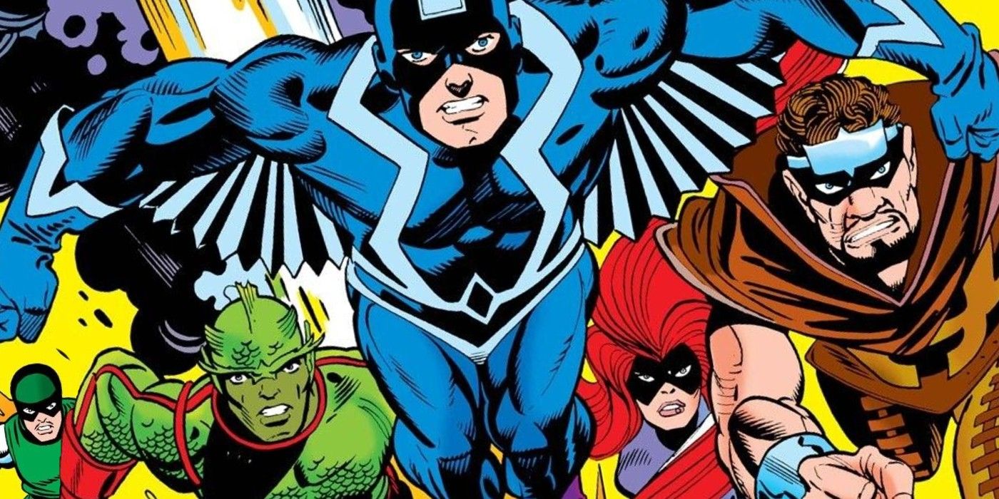 THE INHUMANS LEAPING FORWARD WITH BLACK BOLT IN FRONT