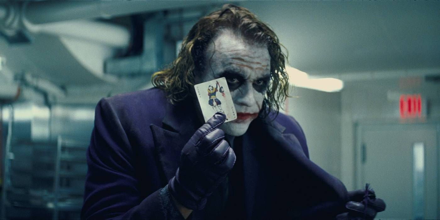 The Joker shows his card in The Dark Knight