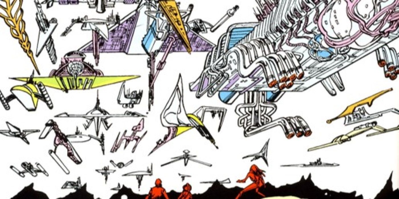 The Nagai fleet over Kinooine in Star Wars Legends.