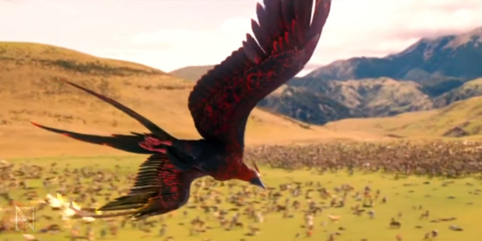 The phoenix flies in The Chronicles of Narnia Battle of Beruna scene