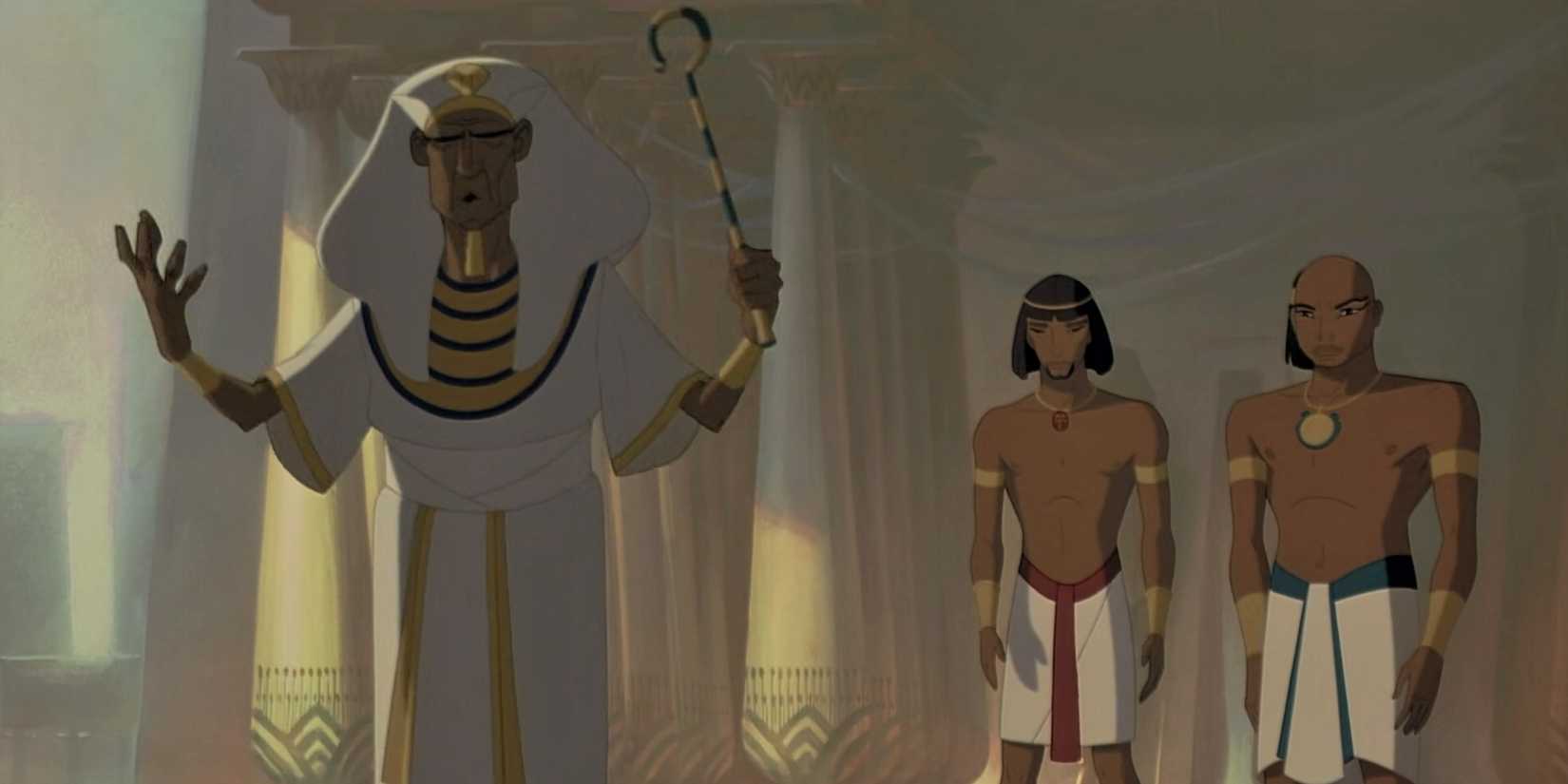 Pharaoh Seti lecturing Moses and Ramses in The Prince of Egypt 