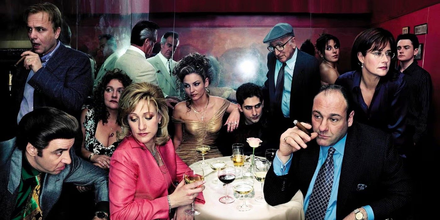The Sopranos cast having dinner