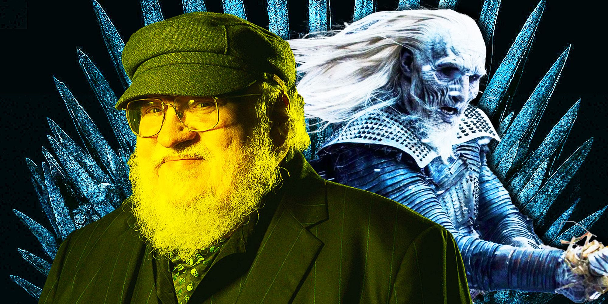 George R.R. Martin and a White Walker 