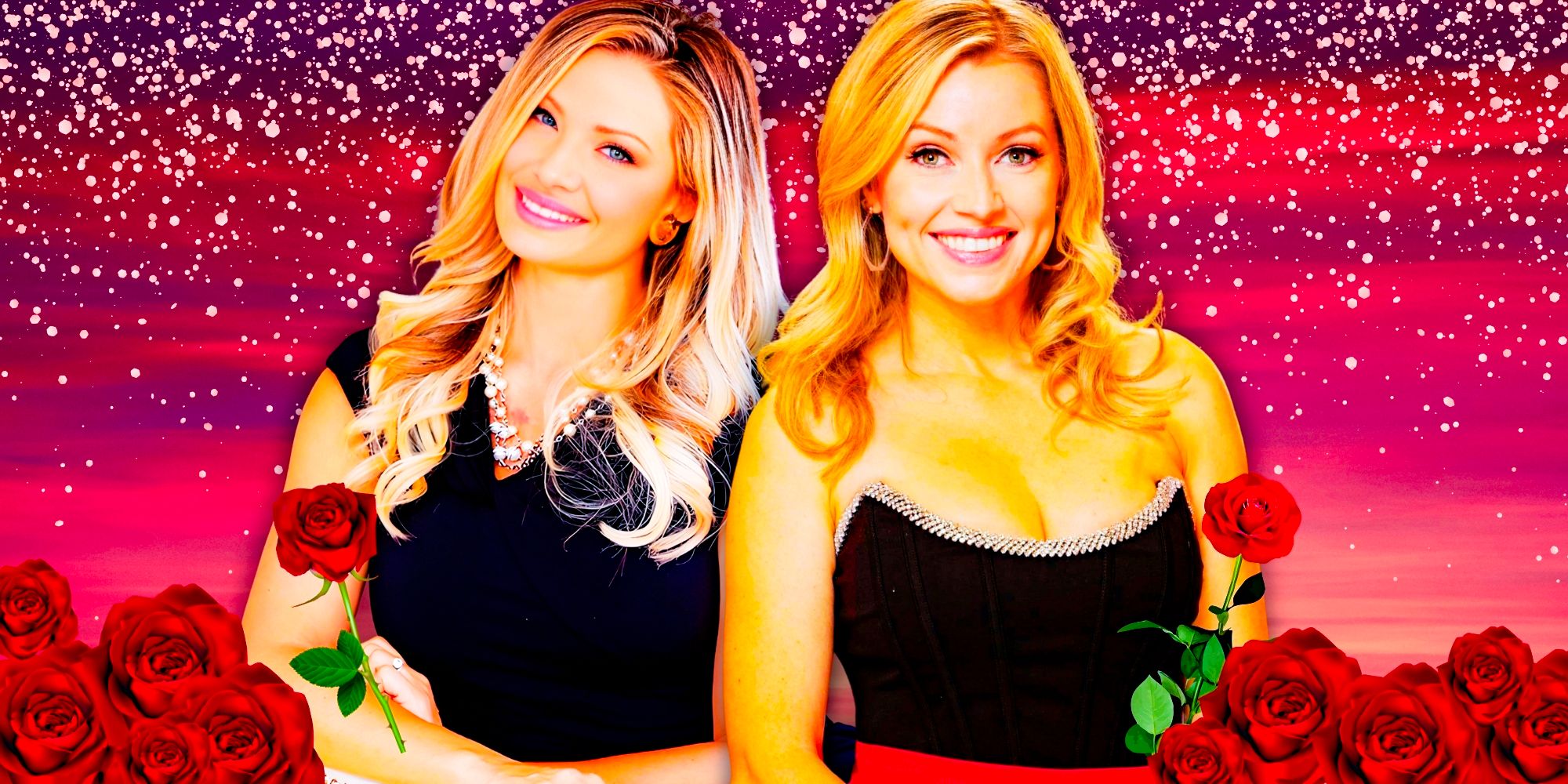 Big Brother players Britney Haynes and Janelle Pierzina with red roses