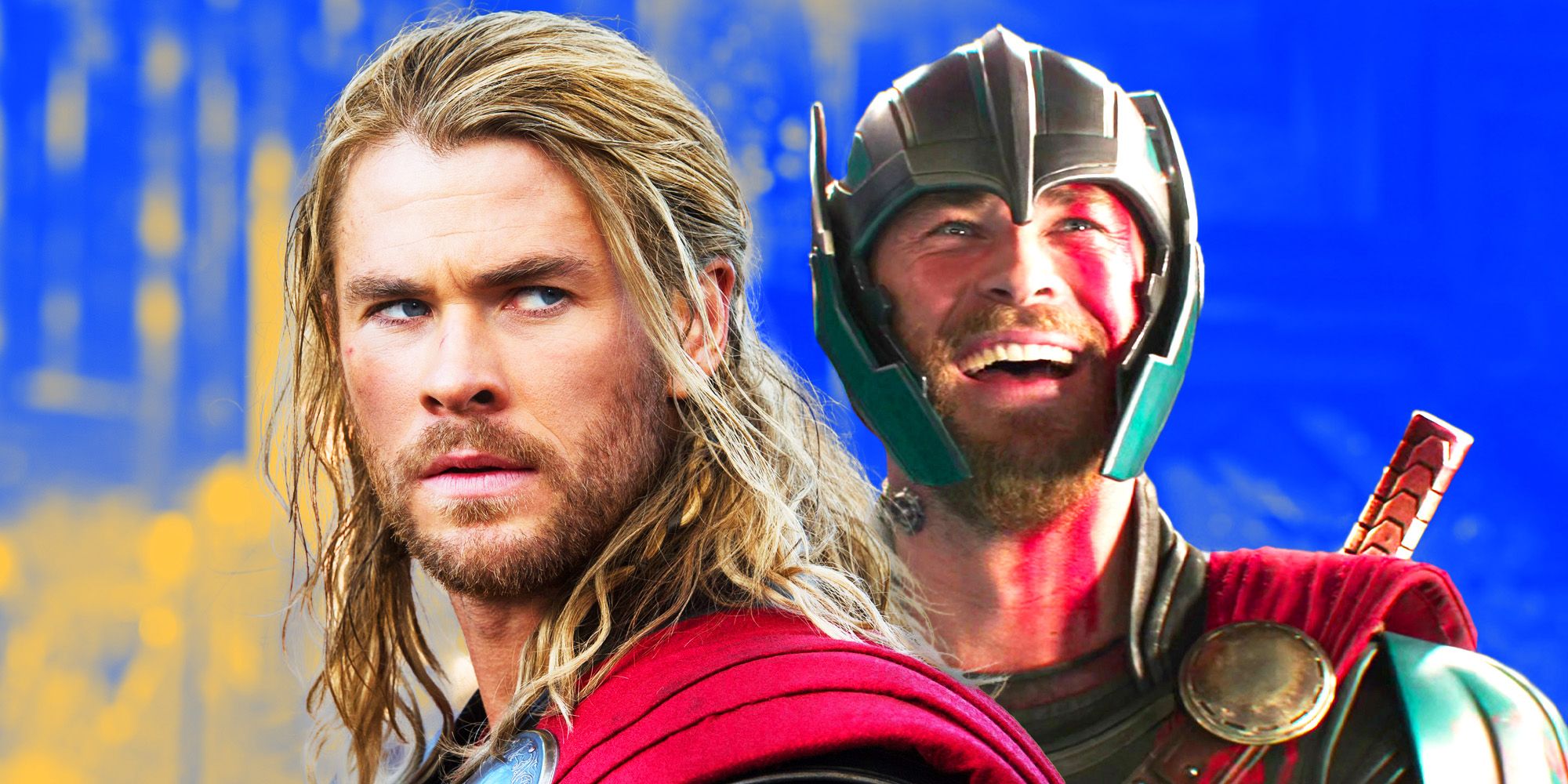 Thor parece sombrio em Thor- The Dark World, e depois feliz e bobo em Thor- Ragnarok