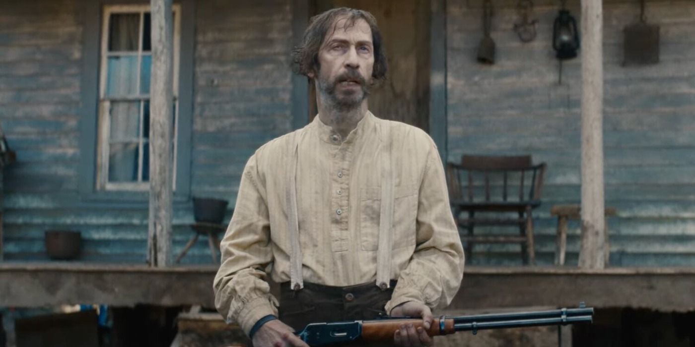 A man holding a shot gun in Old Henry (2019)