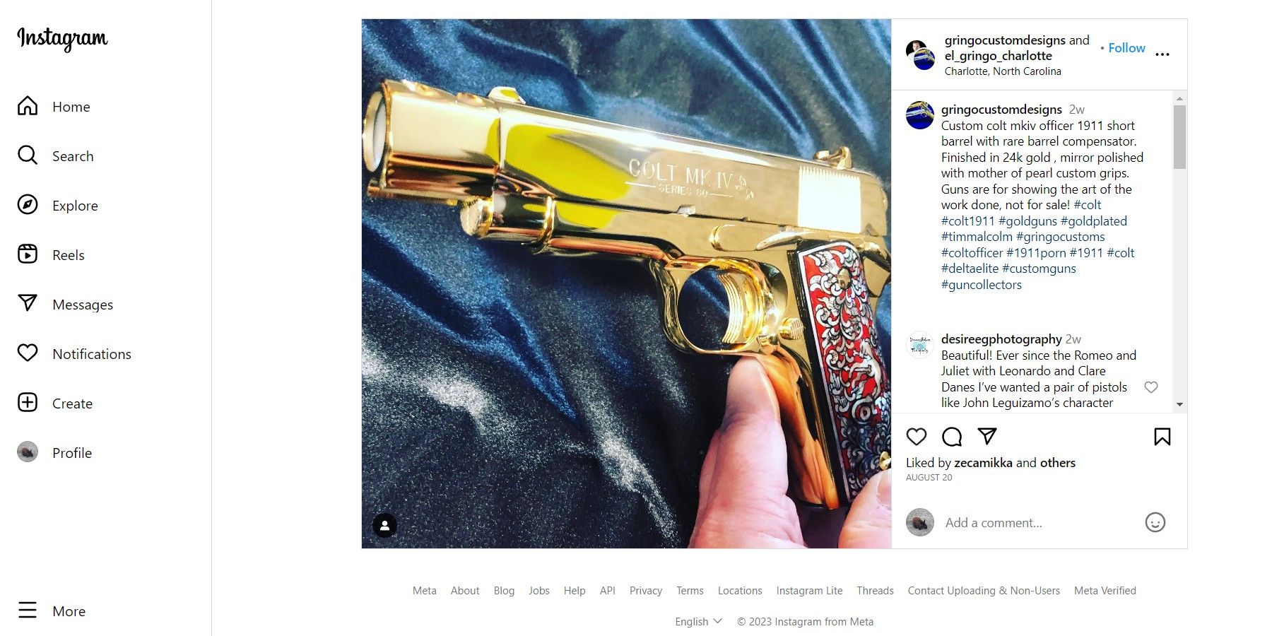 Tim Malcolm Noivo de 90 Dias Golden Gun Postagem No Instagram