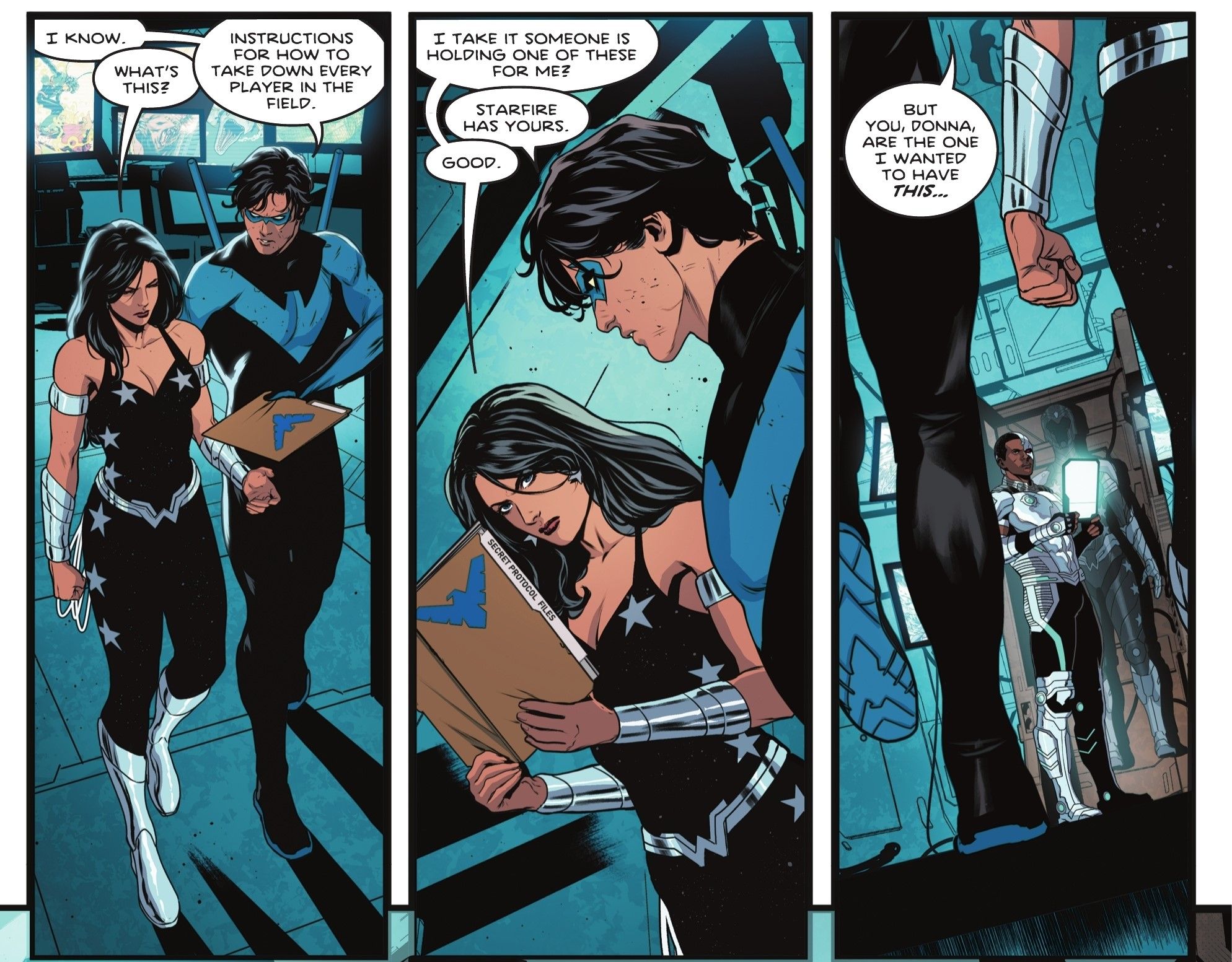 Titans Beast World # 6 Nightwing e Wonder Girl Donna Troy e planos de contingência