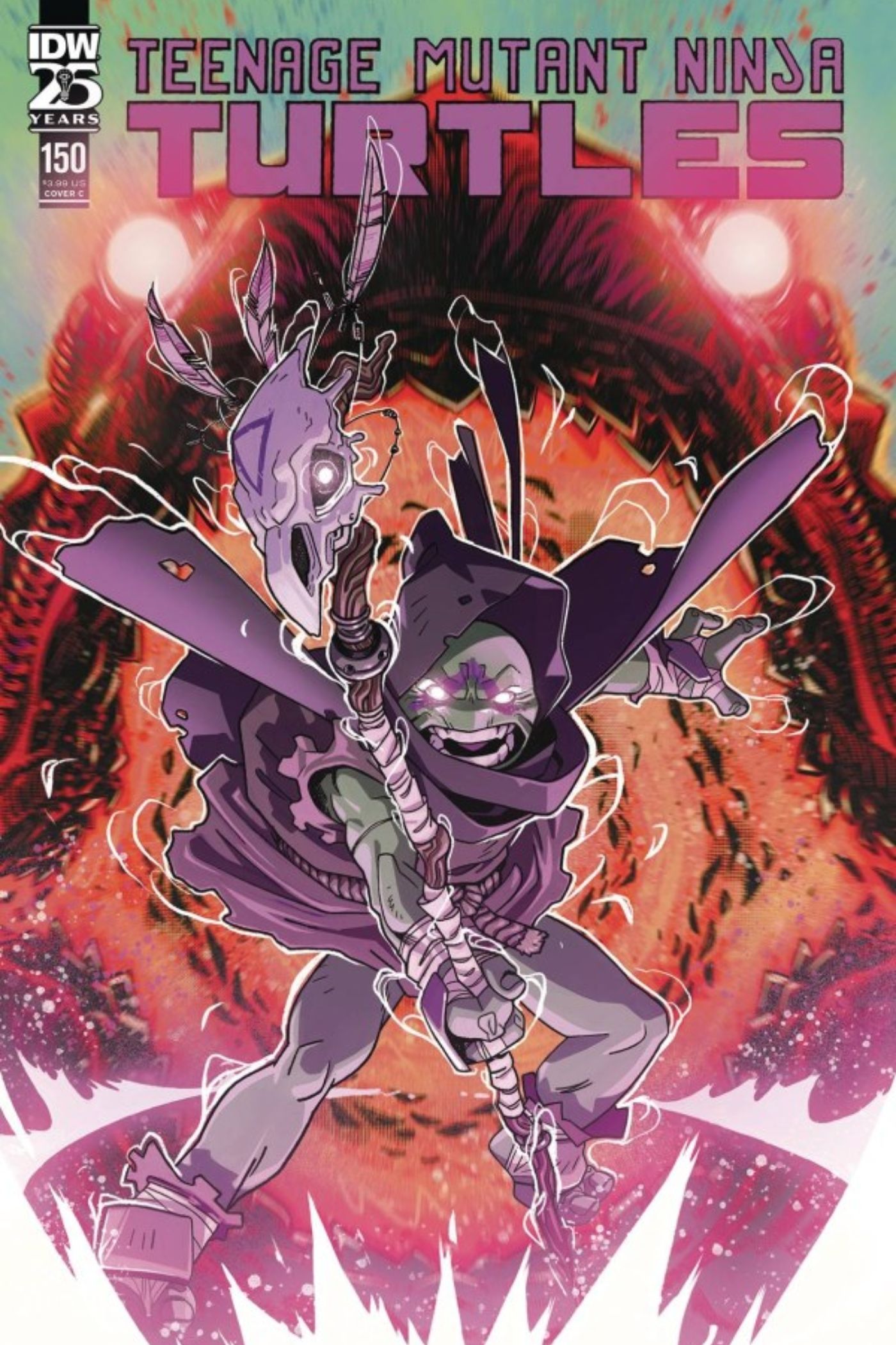 Donatello wielding magic on the cover of TMNT #150.