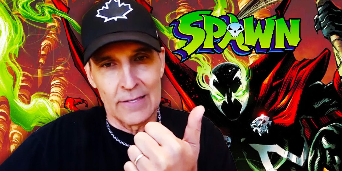 Edited image of Todd McFarlane during Spawn interview with comic image