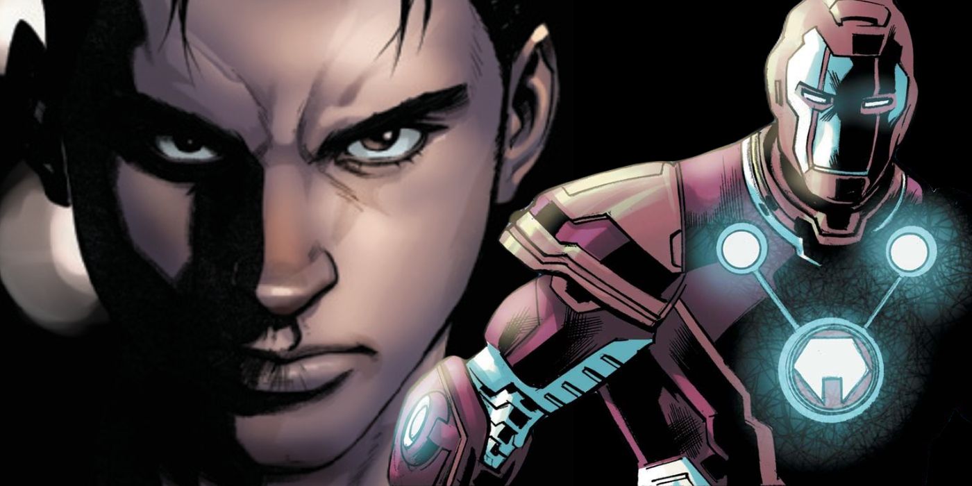 Featured Image: An angry Tony Stark&rsquo;s face (left) next to his Ultimate Iron Lad suit (right)