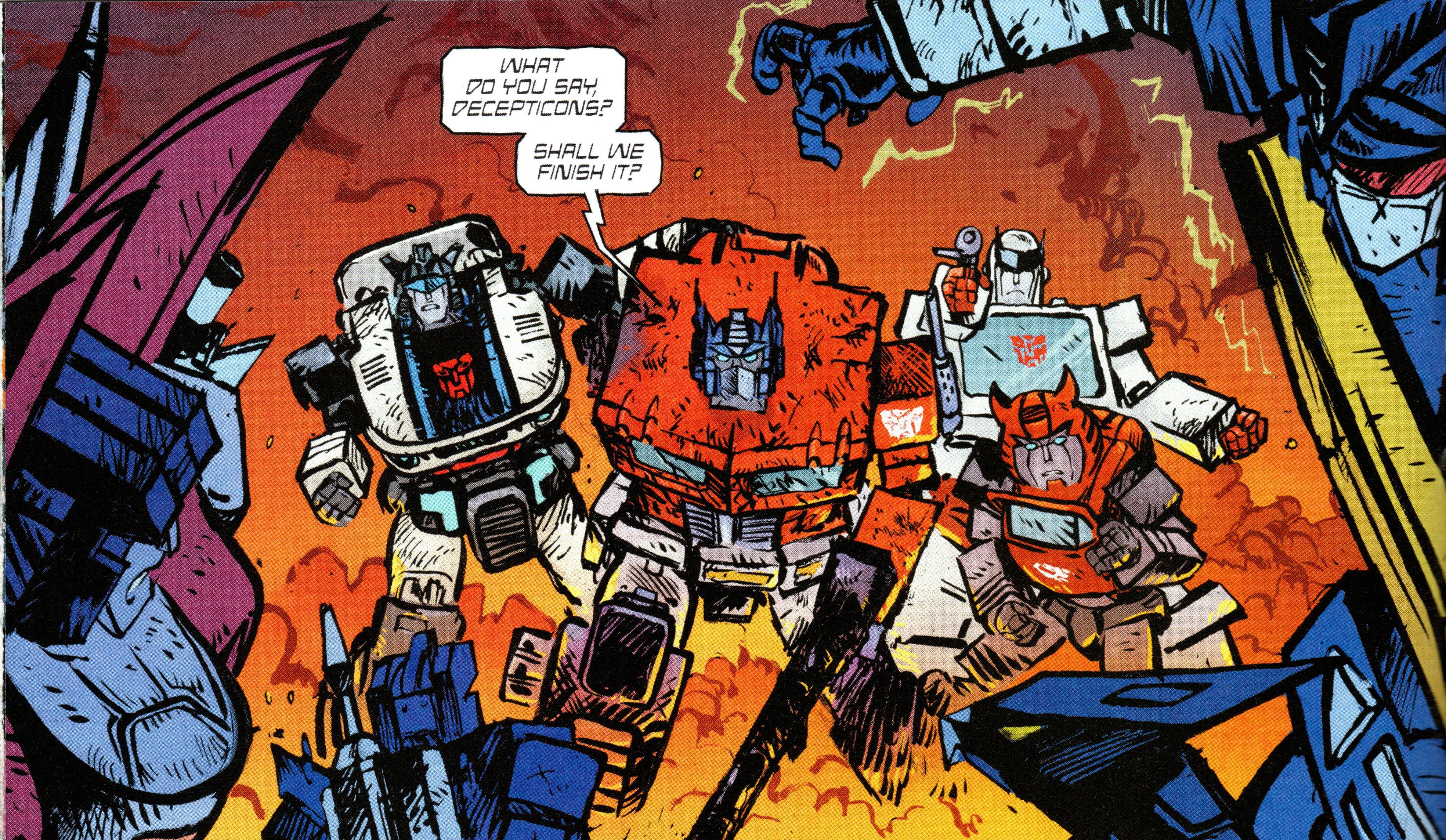 Transformers #4 Autobots Jazz, Optimus Prime, Ratcher and Cliffjumper are ready for battle
