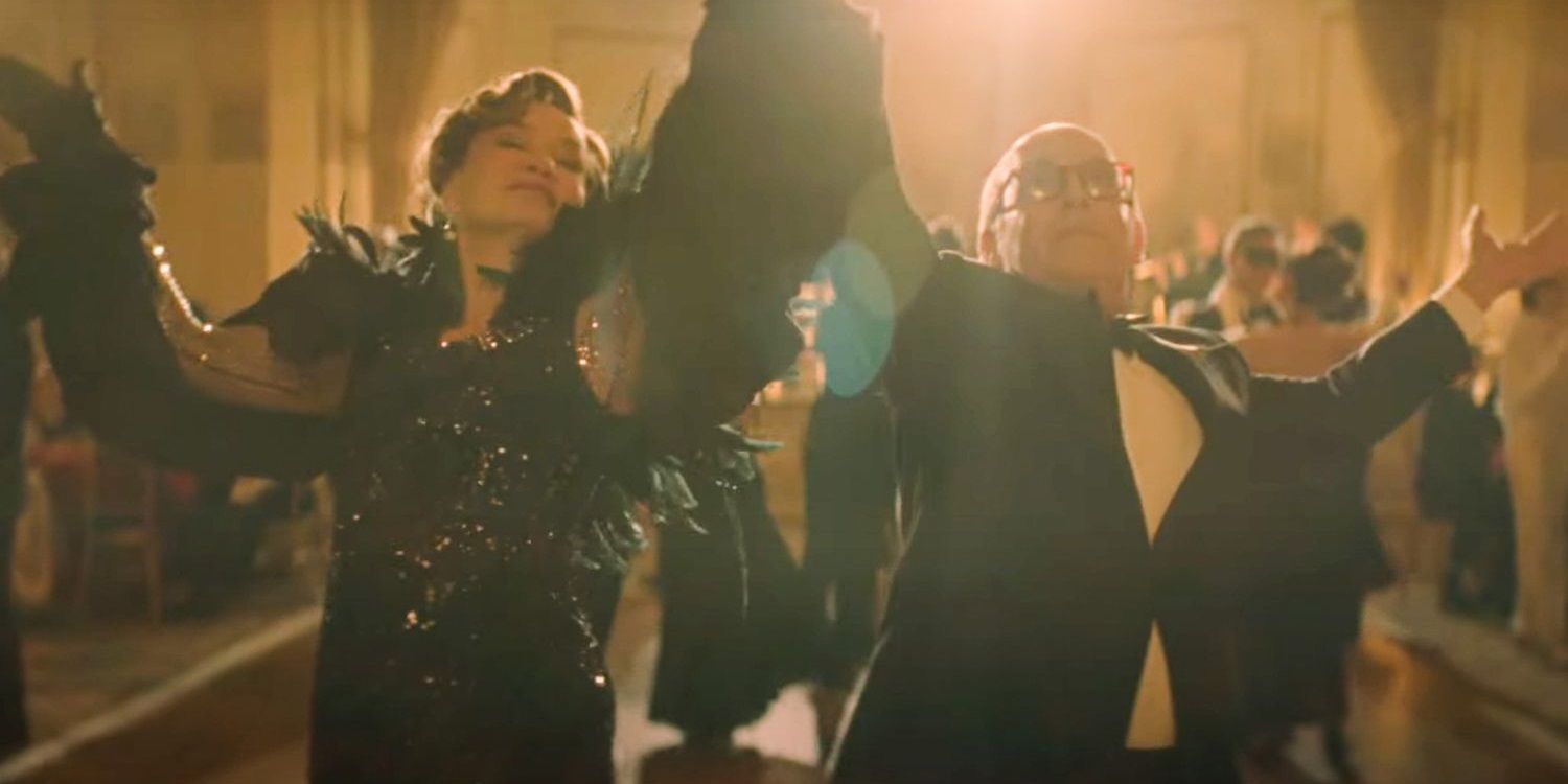 Truman Capote dancing with socialites in Feud season 2