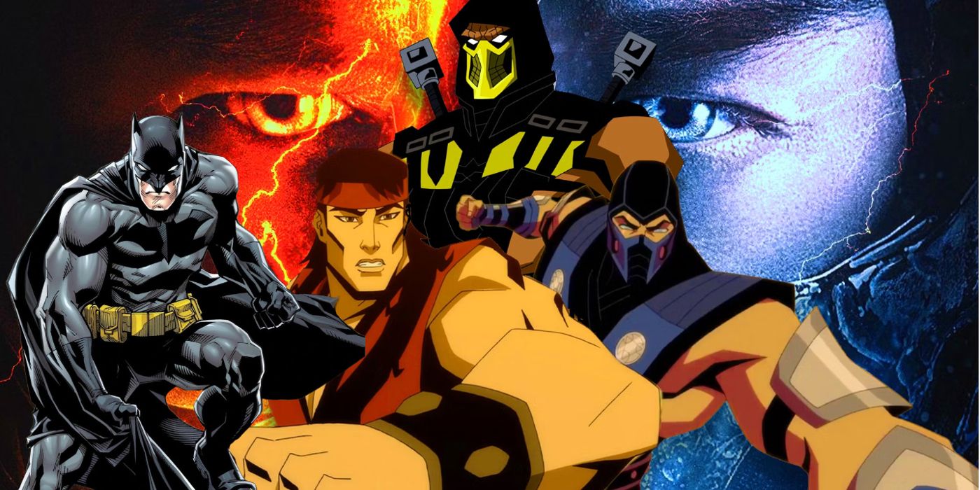 Featured Image: Batman (left, foreground) with Mortal Kombat characters (background)