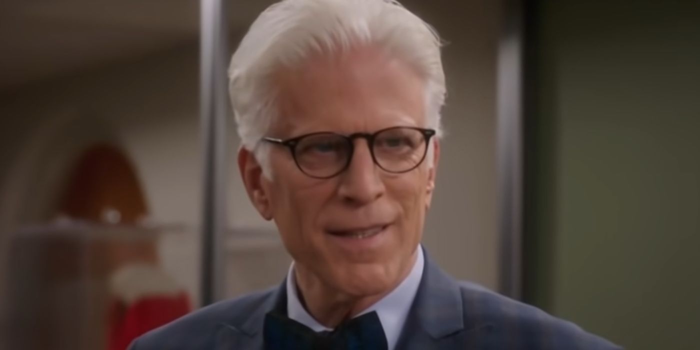 Michael's (Ted Danson) creepy smile as Eleanor realizes they are in the Bad Place in the season 1 finale of The Good Place