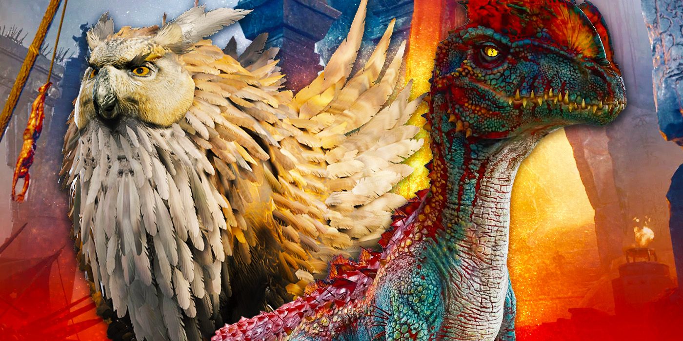 An Owlbear and Raptor in