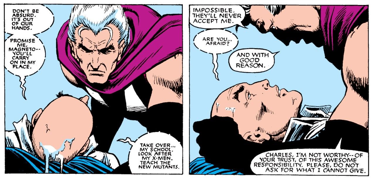 UXM #200 Charles dying Magneto replacing him