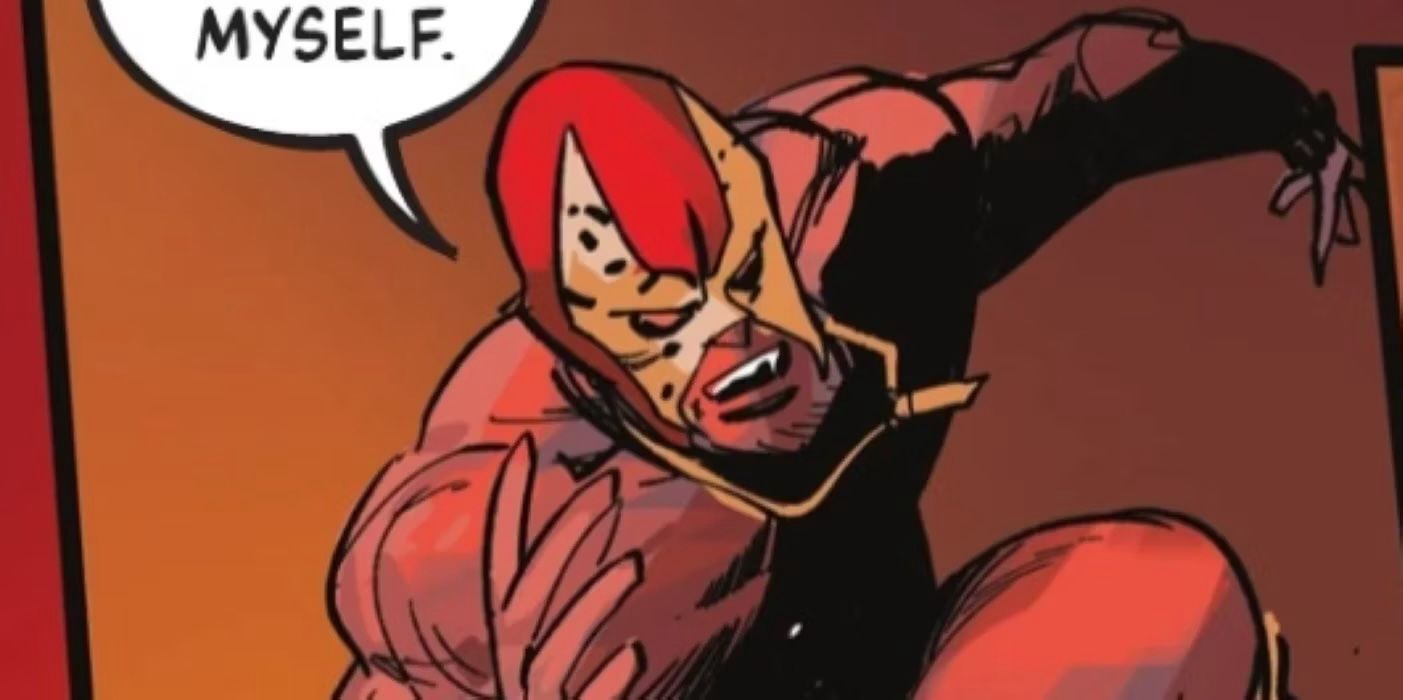 Comic book panel: a masked vampire leaps forward.