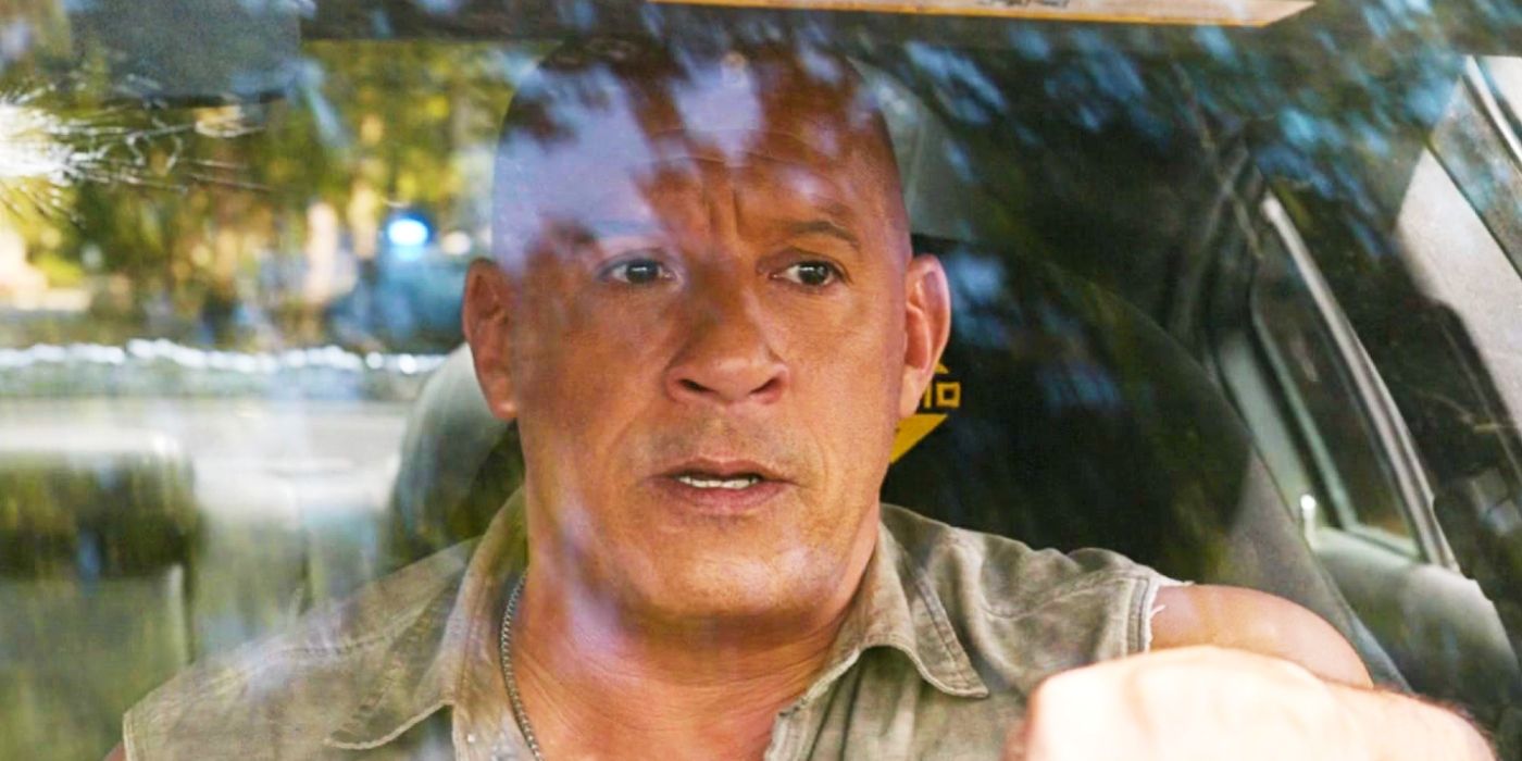 Vin Diesel as Dom Toretto driving in Fast X
