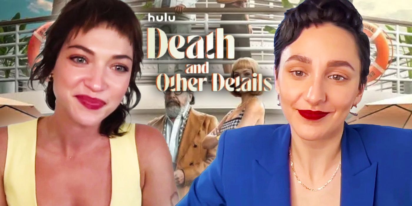 Edited image of Violett Beane & Lauren Patten during Death And Other Details interview
