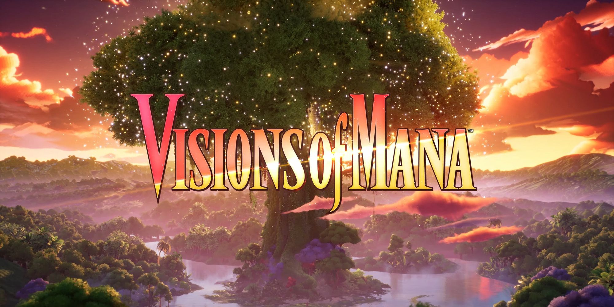 Visions of Mana Title Card showing the Tree of Mana.
