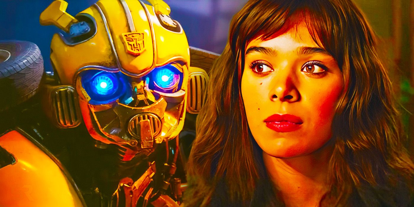 Dylan O'Brien's Bumblebee and Hailee Steinfeld's Charlie Watson in Bumblebee