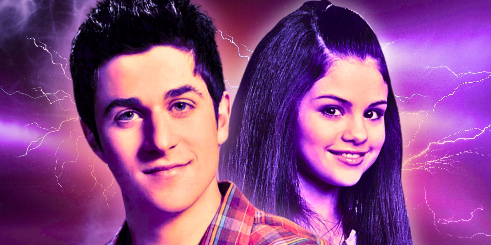 David Henrie and Selena Gomez as Justin and Alex from Wizards of Waverly Place