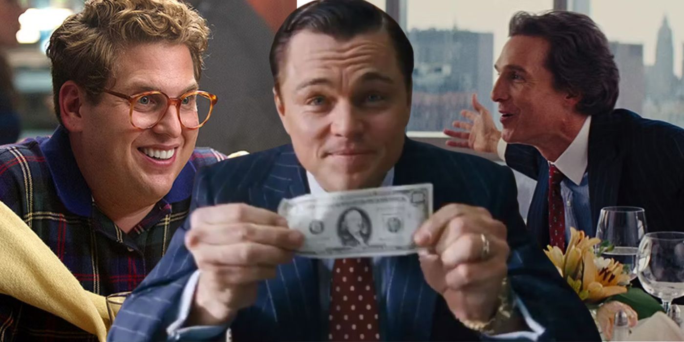 Collage of Wolf of Wall Street characters
