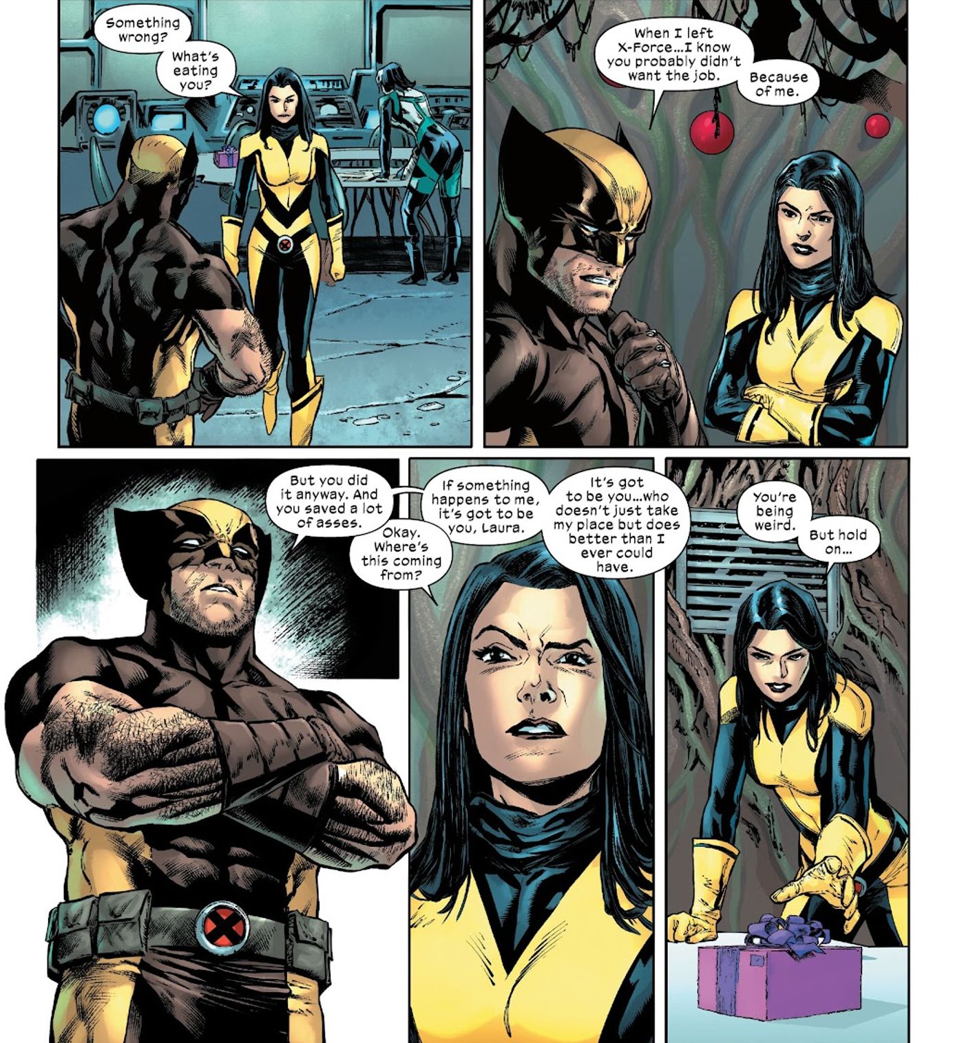 Wolverine tells Laura Kinney that she has to be his replacement if he dies. 