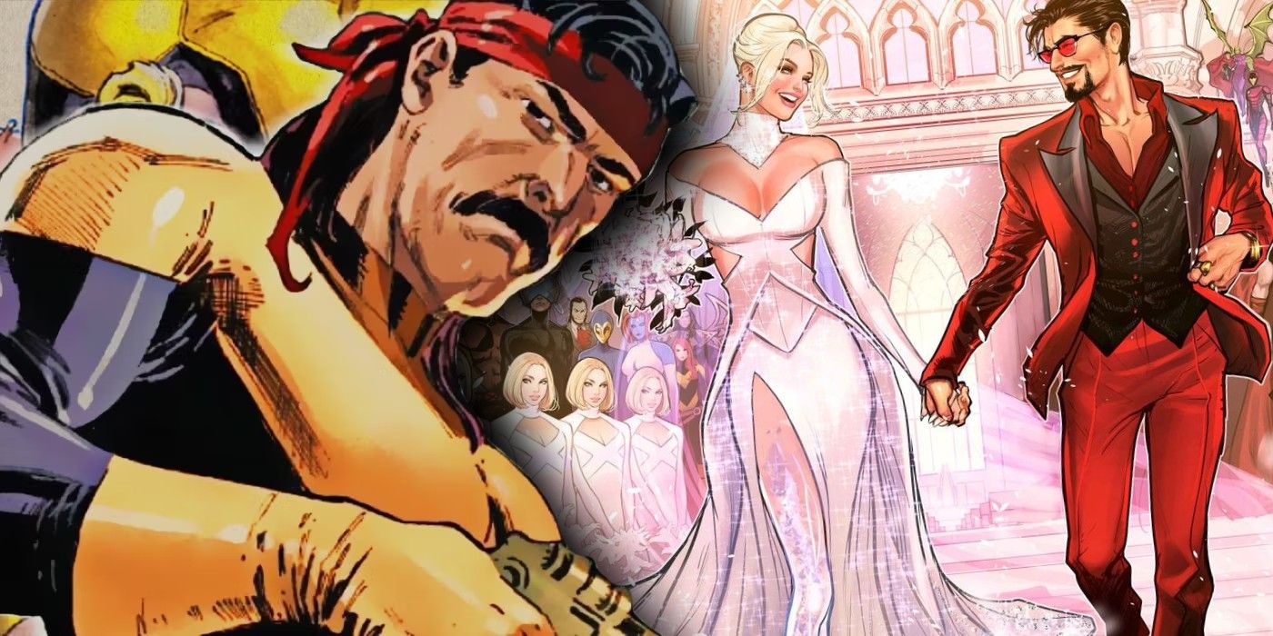 X-MEN FORGE STANDS IN FRONT OF IRON MAN EMMA FROST WEDDING