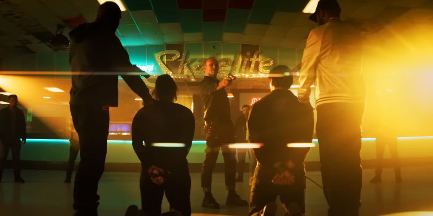 Zane aiming a gun at captured Maya Lopez and Henry Black Crow Lopez in Echo