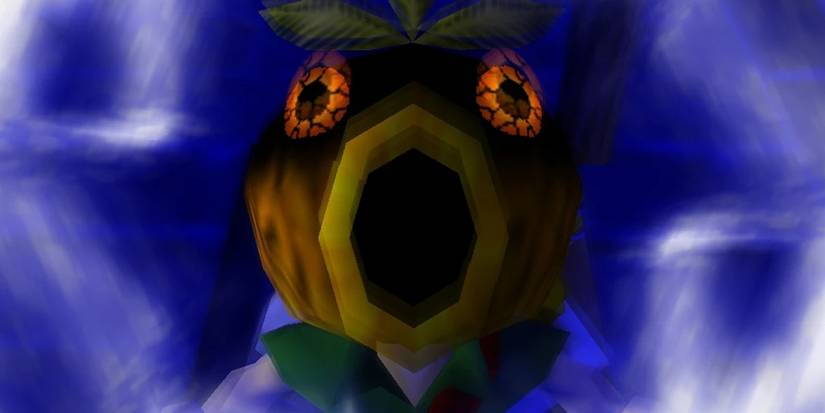 Link Transforming Using The Deku Mask In The Legend Of Zelda: Majora's Mask