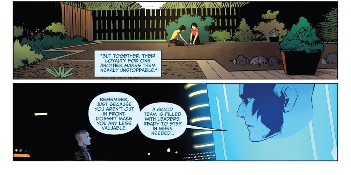 Zordon explains to Black Ranger Zack Taylor why he chose Red Ranger Jason Lee Scott to lead the Power Rangers-3