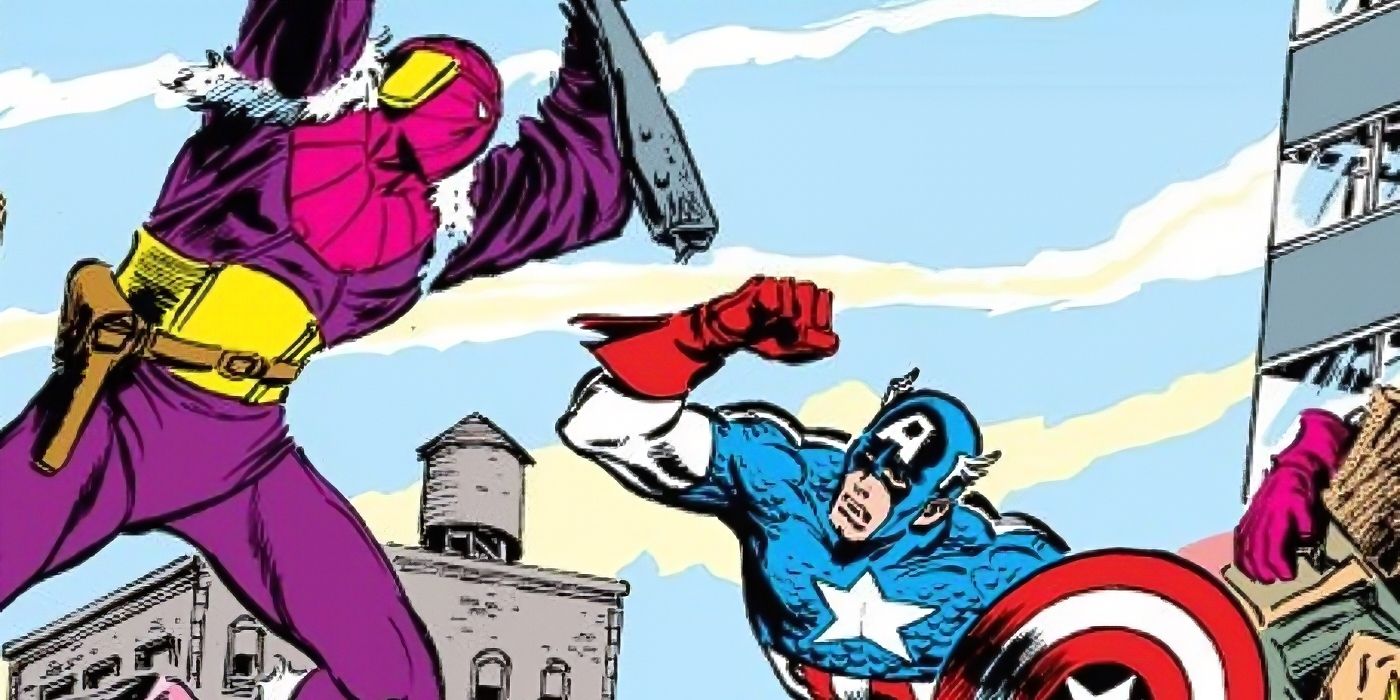 Baron Zemo fighting Captain America. 