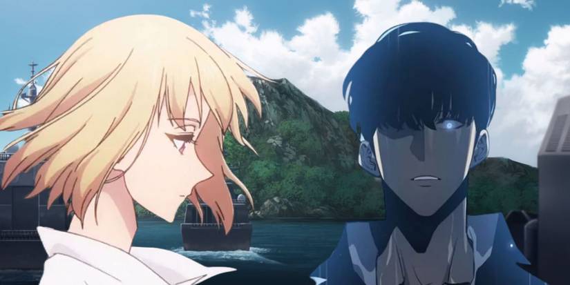 10 Reasons Solo Leveling is Already the Season's Biggest Anime feature image with Cha Hae-In and Sung Jin-Woo in front of Jeju Island. 