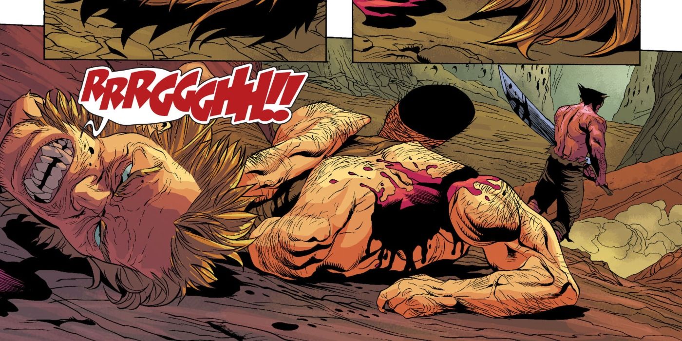 Wolverine chopped Sabretooth's body up in hell.