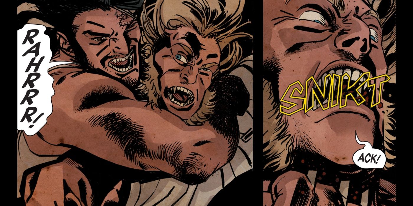 Wolverine's first ever fight with Sabretooth.