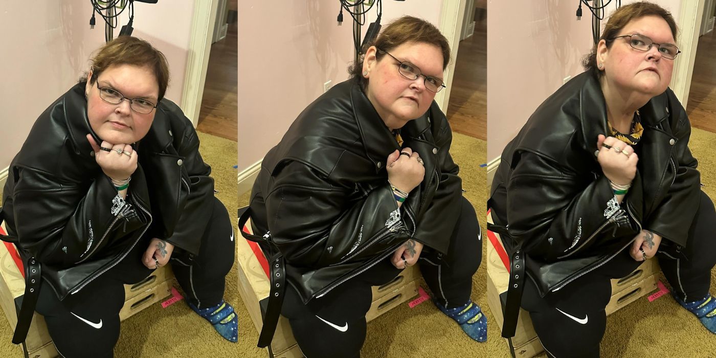 1000-Lb Sisters Tammy Slaton Instagram Post tammy in black leather jacket