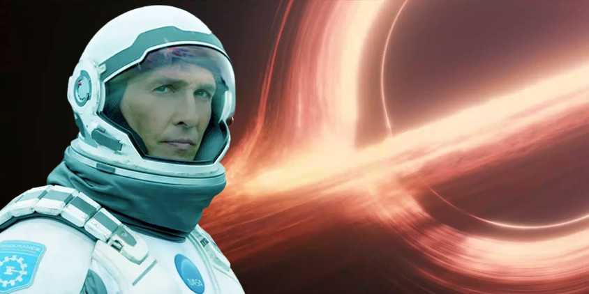 Custom image of Cooper (Matthew McConaughey) and the black hole in Interstellar