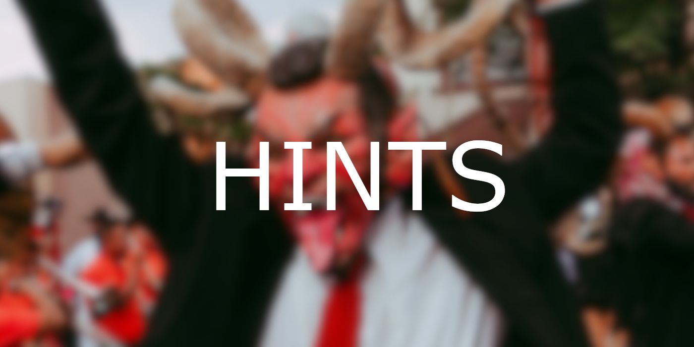 28th February 2024 Wordle hints with a person wearing a devil mask in the background