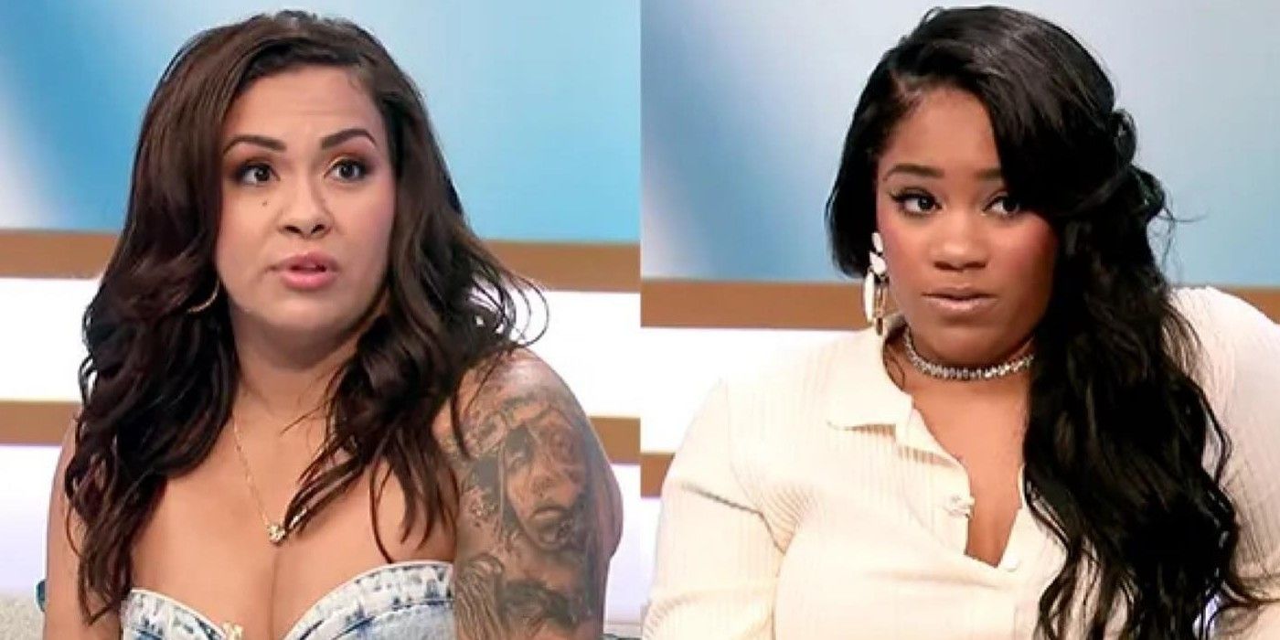 Side-by-side photo montage of Teen Mom stars Briana DeJesus and Ashley Jones looking surprised.