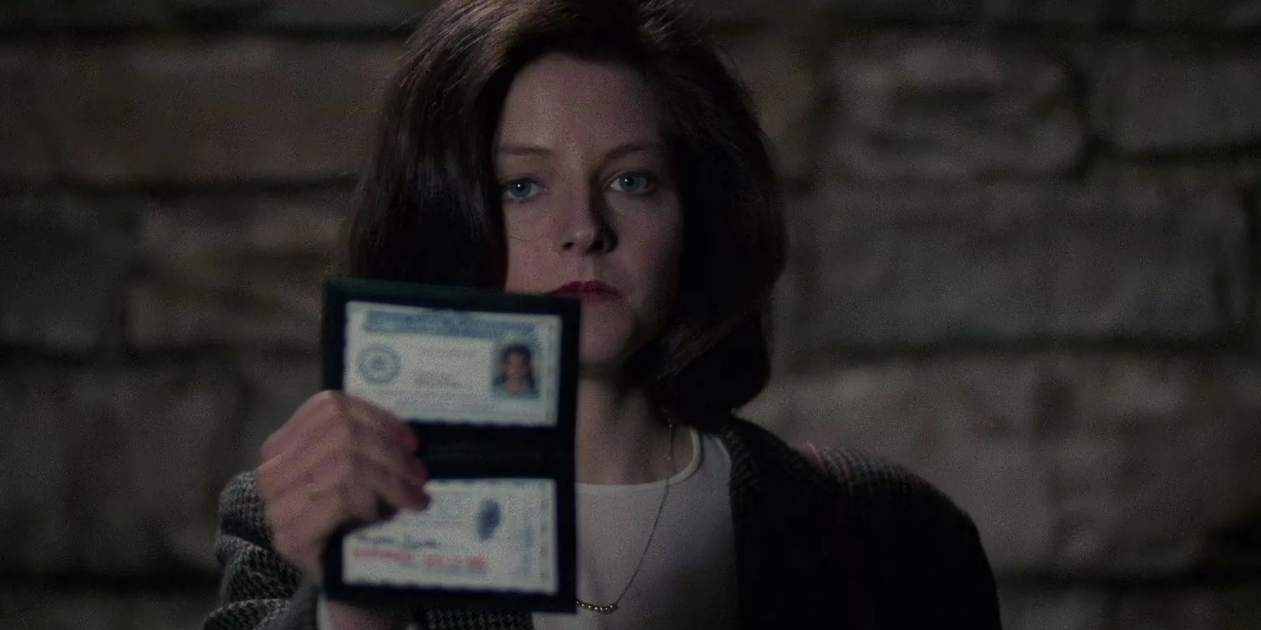 Clarice Starling showing her FBI badge in The Silence of the Lambs
