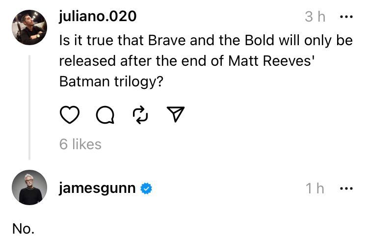James Gunn Shares Heartening Update About New DCU Batman Movie’s Release Plan