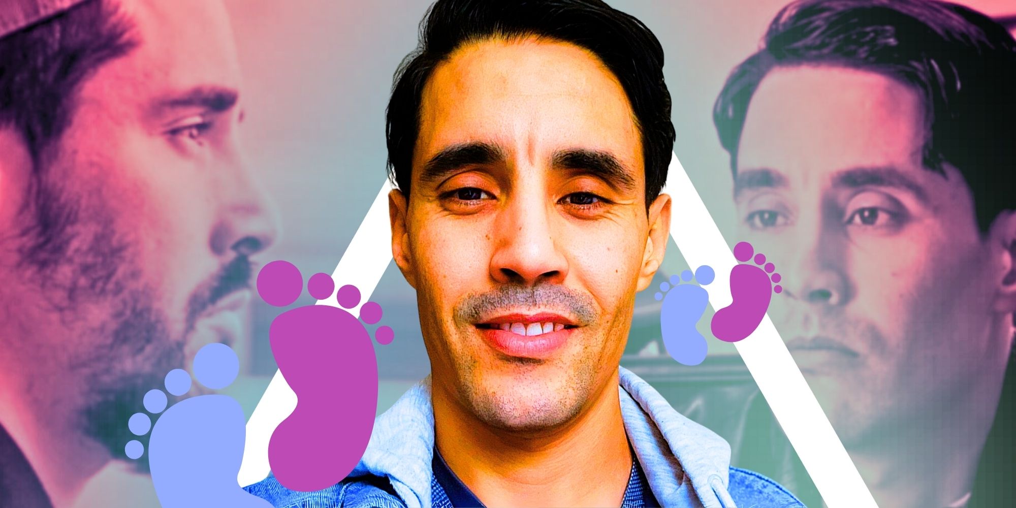 Montage of 90 Day Fiancé&rsquo;s Mohamed Jbali with baby footprints