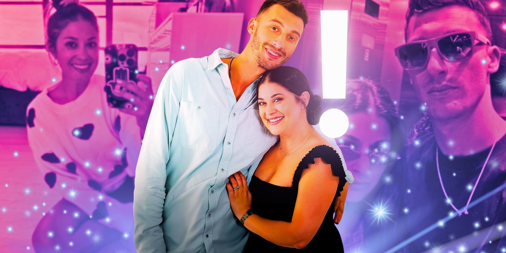 Montage of 90 Day Fiancé’s Loren & Alexei Brovarnik smiling in promo and IG pics