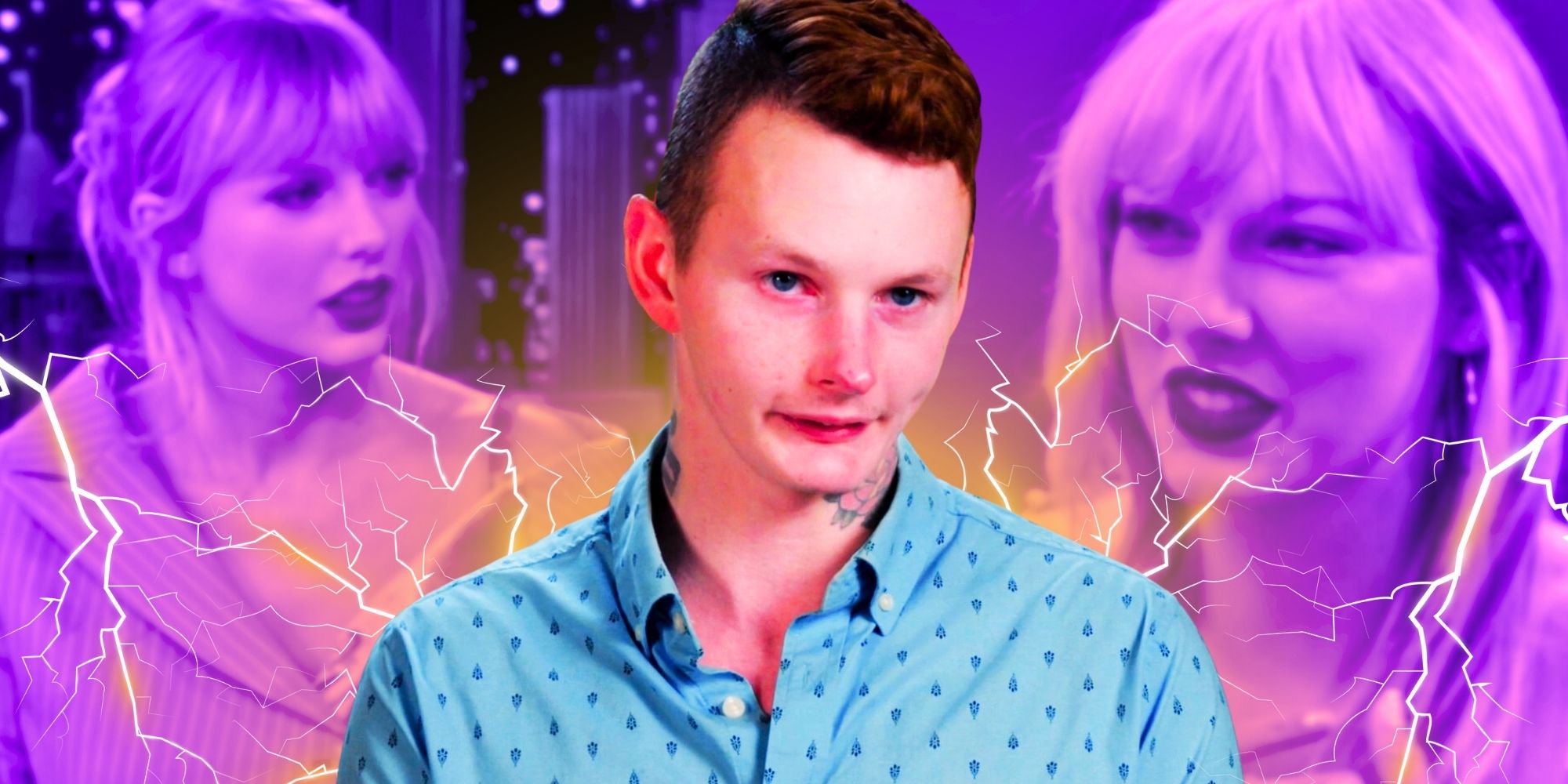 90 Day Fiancé’s Sam Wilson and Taylor Swift with lightning bolts