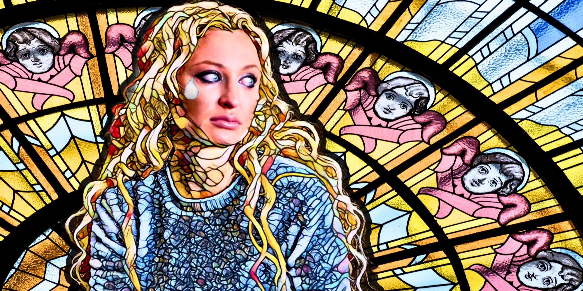 90 Day Fiancé_ Natalie Mordovtseva as a stained glass painting