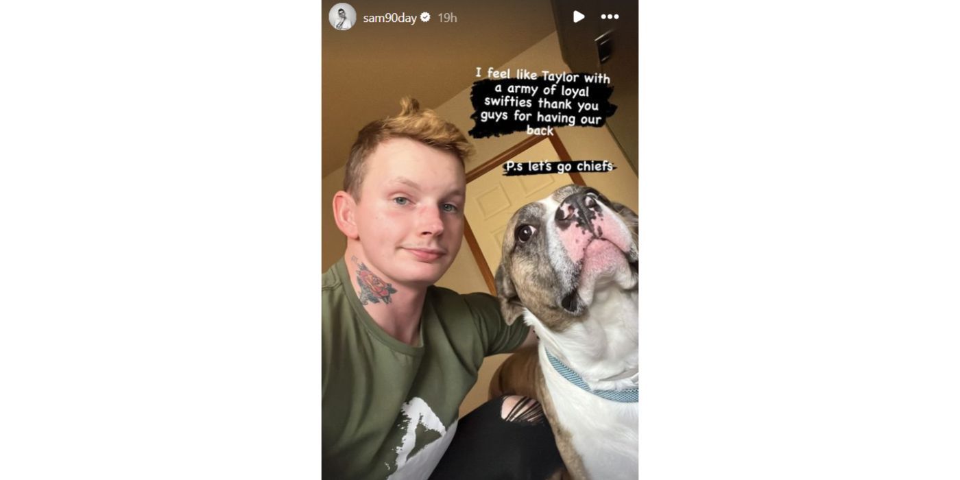 90 Day Fiance Sam on Instagram with dog